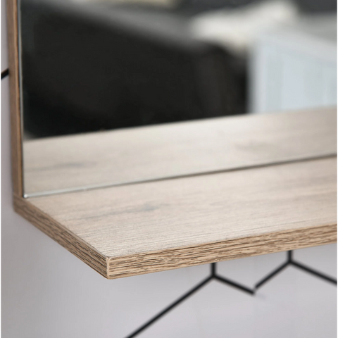 Rootz Mirror cabinet - Bathroom mirror - Wall cabinet - Wall cabinet - Multifunctional - 2 Storage compartments - Processed Wood - MDF - Gray - Natural
