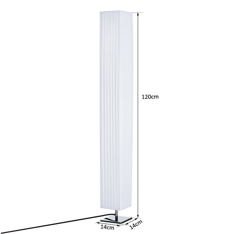 Rootz Floor Lamp - Standing Lamp - Living Room Lamp - Stainless Steel - E27 - White - 40W - Anti-slip - 14 x 14 x 113 cm