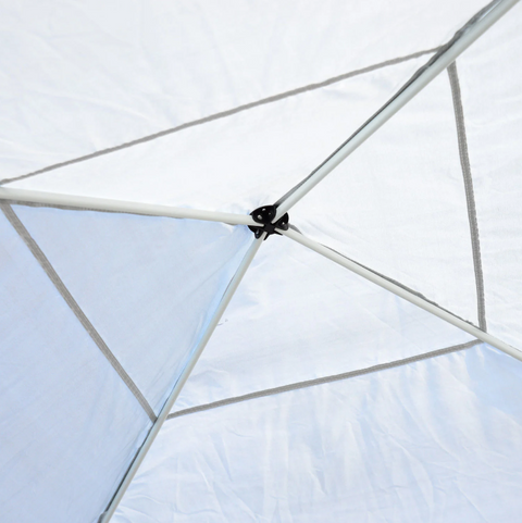 Rootz Party Tent - Pavilion - Folding Pavilion - Shade - Side Walls - Steel - White - Tent - 3 x 3 m
