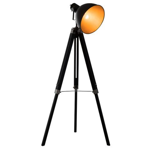 Rootz Vloerlamp - Licht - Staande Lamp - Driepoot - Driepoot - Hoogte Verstelbaar - Zwart - E27 - Industrieel - 108-152 cm