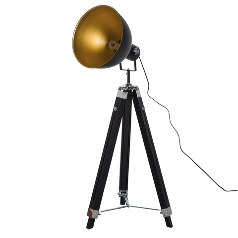 Rootz Vloerlamp - Licht - Staande Lamp - Driepoot - Driepoot - Hoogte Verstelbaar - Zwart - E27 - Industrieel - 108-152 cm