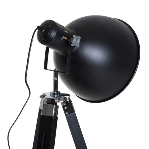 Rootz Vloerlamp - Licht - Staande Lamp - Driepoot - Driepoot - Hoogte Verstelbaar - Zwart - E27 - Industrieel - 108-152 cm