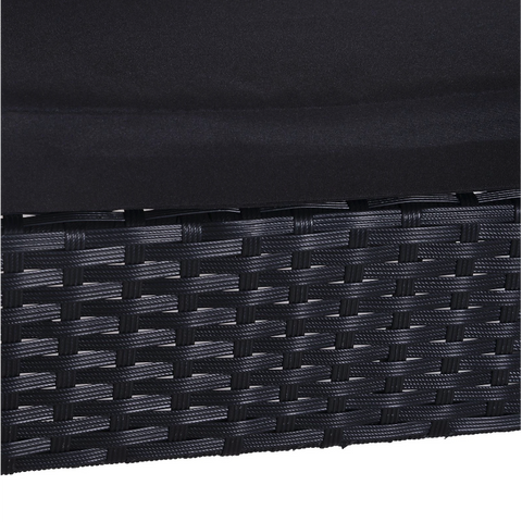 Rootz Garden Set - Seating Group - 2 Chairs - 1 Table - 3-part - Cushions - Polyrattan - Black