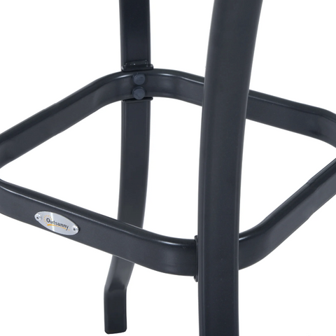 Rootz Tuintafel - Glazen Tafel - Bistrotafel - Balkontafel - Zwart - Metaal - Gehard Glas - 68,5 x 68,5 cm