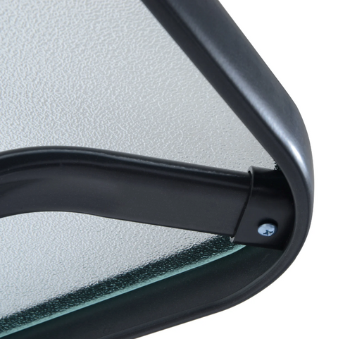 Rootz Tuintafel - Glazen Tafel - Bistrotafel - Balkontafel - Zwart - Metaal - Gehard Glas - 68,5 x 68,5 cm