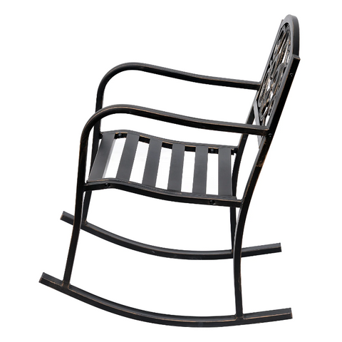 Rootz Rocking Chair - Garden Chair - Metal - Bronze - Antique - Steel - Cast Iron - Ergonomic - 60 x 73 x 85 cm