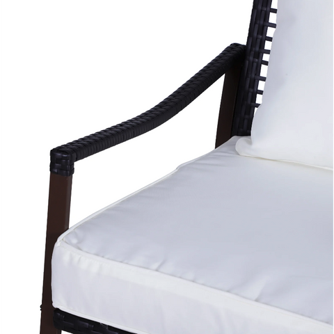 Rootz Garden Set - Rocking Chairs - Garden Table - 2 Chairs - 1 Table - Cushions - Tempered Glass - Steel - Polyester - Brown - Cream