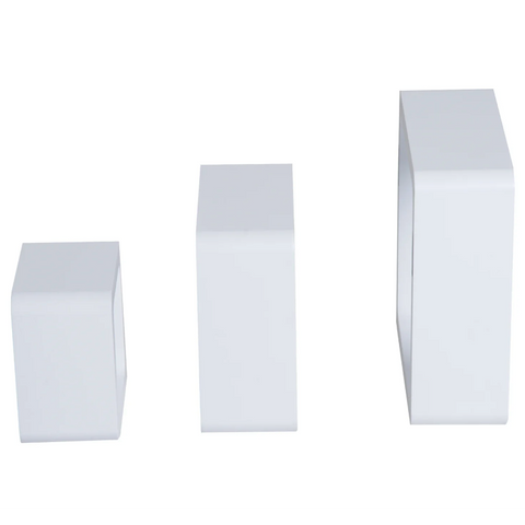 Rootz Wall Shelves - Set Of 3 - Hanging Shelf - Storage Space - Three Compartments - MDF - Water Resistant - White - Three Dimensions