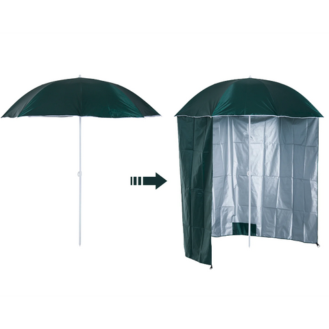 Rootz Parasol - Beach Parasol - Sidewall - Green - 2-Piece - Polyester - Water-repellent - Removable Sidewall - Diameter 220 cm