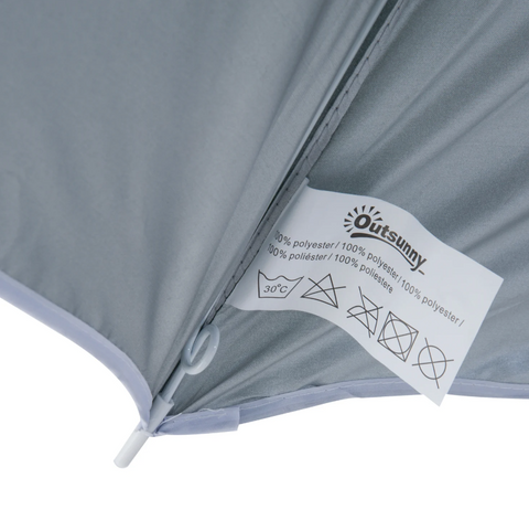 Rootz Parasol - Beach Parasol - Sidewall - Green - 2-Piece - Polyester - Water-repellent - Removable Sidewall - Diameter 220 cm