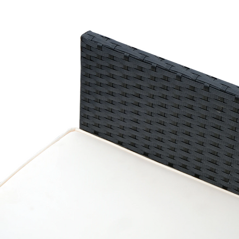 Rootz Garden Set - 6 Garden Chairs 1 Garden Table - 4 Stools - 27-Piece - Black - Cushions - Tempered Glass - Aluminum - Water-repellent - White - Cream