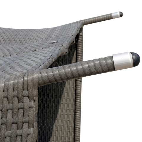 Rootz Garden Bench - Garden Chairs - 2-Seater Bench - Table - Polyrattan - Braided - Wickerwork - Steel - Gray - 133 x 63 x 84 cm