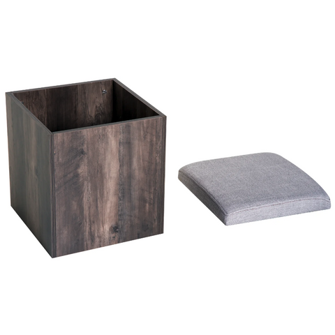 Rootz Garden Set - Dining Table - Stools - 4 Stools - Square Table - Bruimnm - Gray - Upholstered - Storage Space - 80 x 80 c,