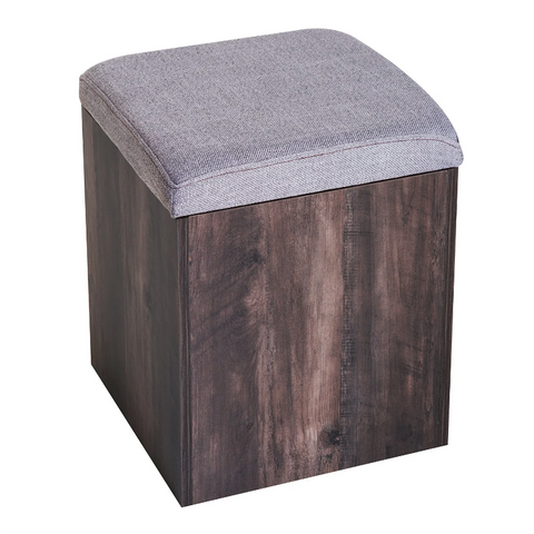 Rootz Garden Set - Dining Table - Stools - 4 Stools - Square Table - Bruimnm - Gray - Upholstered - Storage Space - 80 x 80 c,