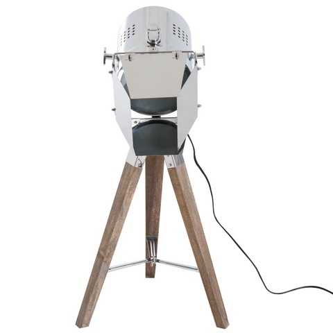 Rootz Table Lamp - Desk Lamp - Tripod - Retro Design - Studio Lamp - E14 - 25W - No Bulb - Brown - Silver