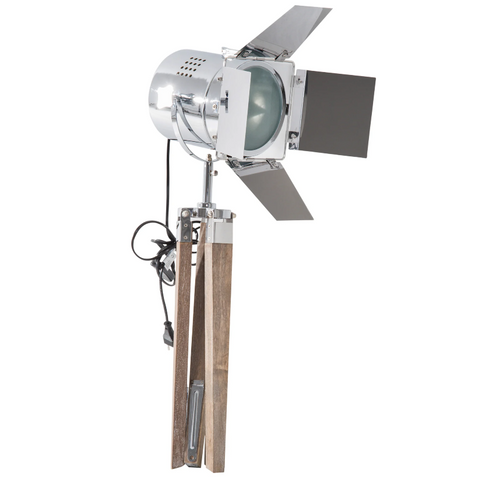 Rootz Table Lamp - Desk Lamp - Tripod - Retro Design - Studio Lamp - E14 - 25W - No Bulb - Brown - Silver