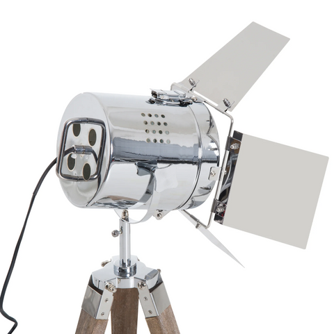 Rootz Table Lamp - Desk Lamp - Tripod - Retro Design - Studio Lamp - E14 - 25W - No Bulb - Brown - Silver