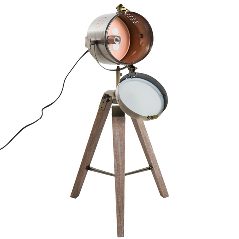 Rootz Table Lamp - Desk Lamp - Tripod - Retro Design - Studio Lamp - E14 - 25W - No Bulb - Bronze