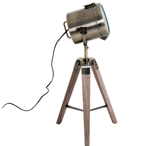 Rootz Table Lamp - Desk Lamp - Tripod - Retro Design - Studio Lamp - E14 - 25W - No Bulb - Bronze