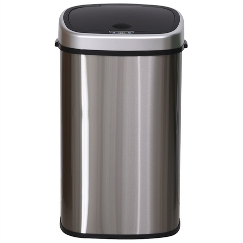 Rootz Trash Can - 48/58 Liter - Dustbin - Automatic Dustbin - Infrared Sensor - Silver - 40.9 x 28.9 x 68 cm