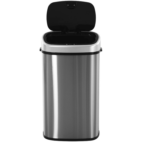 Rootz Trash Can - 48/58 Liter - Dustbin - Automatic Dustbin - Infrared Sensor - Silver - 40.9 x 28.9 x 68 cm