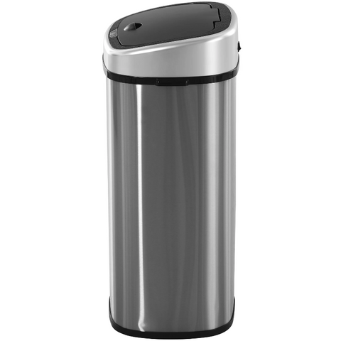 Rootz Trash Can - 48/58 Liter - Dustbin - Automatic Dustbin - Infrared Sensor - Silver - 40.9 x 28.9 x 68 cm