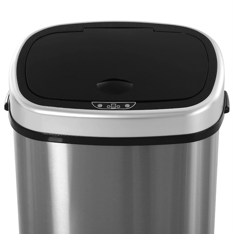 Rootz Trash Can - 48/58 Liter - Dustbin - Automatic Dustbin - Infrared Sensor - Silver - 40.9 x 28.9 x 68 cm