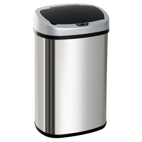 Rootz Trash Can - 48/58 Liter - Dustbin - Automatic Dustbin - Infrared Sensor - Silver - 40.9 x 28.9 x 68 cm