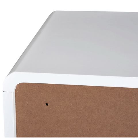 Rootz Bedside table - Side table - Storage cabinet - French door - MDF - White - Gray - Scandinavian - 40 x 38 x 50 cm