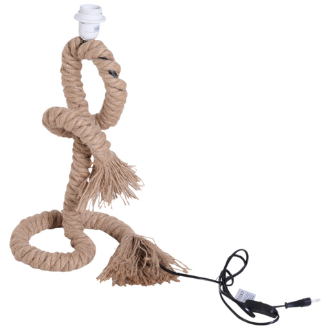 Rootz Table lamp - Rope lamp - Mood lighting - Hemp rope - Lampshade - E27 - 40W - Beige - 40 x 40 x 65 cm