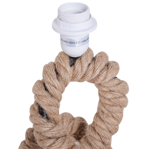 Rootz Table lamp - Rope lamp - Mood lighting - Hemp rope - Lampshade - E27 - 40W - Beige - 40 x 40 x 65 cm