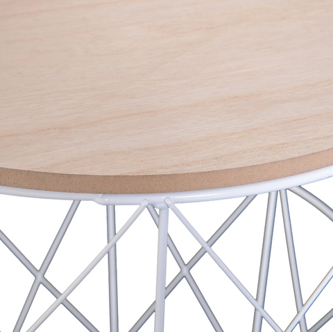 Rootz Couchtische – 2er-Set – Beistelltische – MDF – Metall – Stauraum – Weiß – Braun – Natur – 40 x 40 x 45 cm 