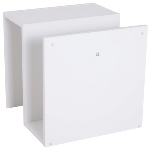 Rootz Side Table - Coffee Table - Coffee Table - 3 Levels - Storage Space - Processed Wood - Aluminum - White/Black - 48 x 48 x 48 cm