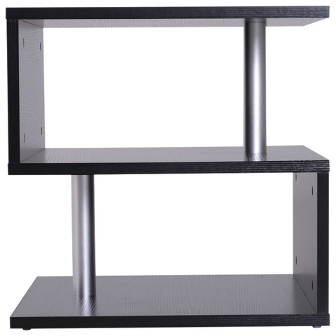 Rootz Side Table - Coffee Table - Coffee Table - 3 Levels - Storage Space - Processed Wood - Aluminum - White/Black - 48 x 48 x 48 cm
