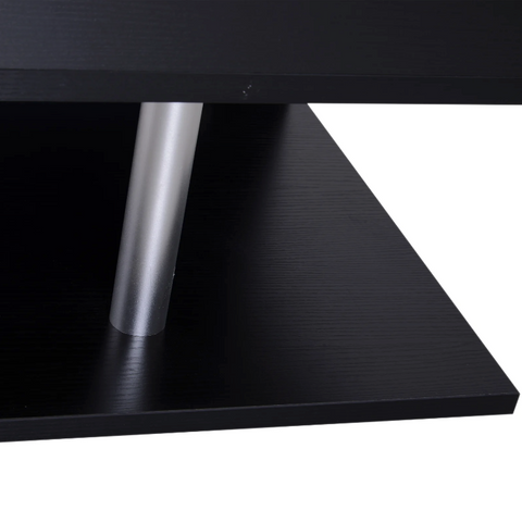 Rootz Side Table - Coffee Table - Coffee Table - 3 Levels - Storage Space - Processed Wood - Aluminum - White/Black - 48 x 48 x 48 cm