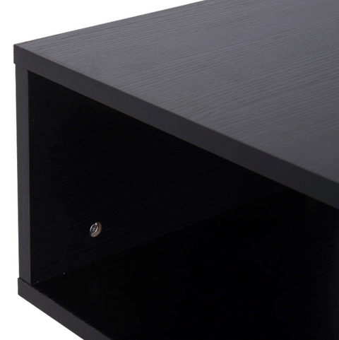 Rootz Side Table - Coffee Table - Coffee Table - 3 Levels - Storage Space - Processed Wood - Aluminum - White/Black - 48 x 48 x 48 cm