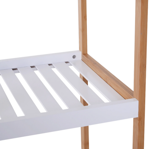 Rootz Kitchen trolley - Serving trolley - Kitchen trolley - Removable top plate - White - Nature - MDF - 46 x 35 x 74.5 cm