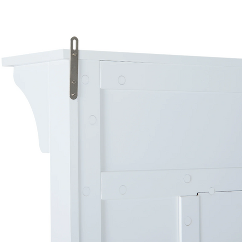 Rootz Wardrobe Set - 4 Hooks - 4 Storage Compartments - 3-in-1 - Mirror - Hall Rack - Shoe Cabinet - White - MDF - 80 x 40 x 170 cm
