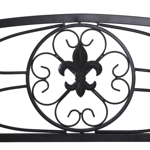 Rootz Gartenbank – 2-Sitzer-Bank – Armlehnen – Landhausstil – Metall – Schwarz – 128 x 50 x 91 cm
