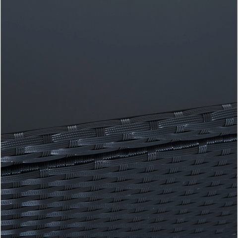 Rootz Garden Set - 4-Piece - Garden Bench - 2 Stools - 1 Coffee Table - Cushions - Polyrattan - Black - White