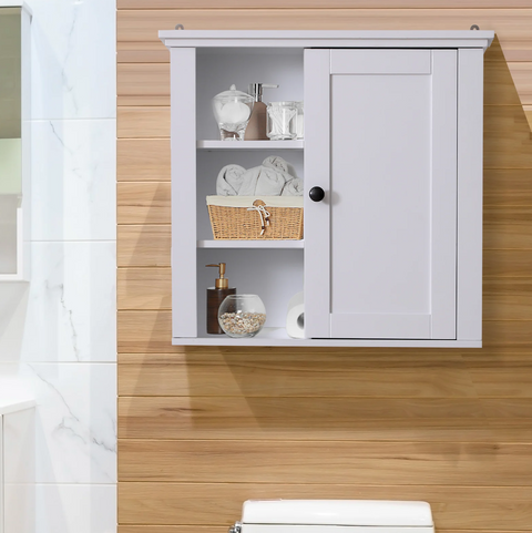 Rootz Bathroom Cabinet - Wall Cabinet - Storage Cabinet - Adjustable Shelf - 3 Levels - White - 53 x 14.5 x 50.5 cm