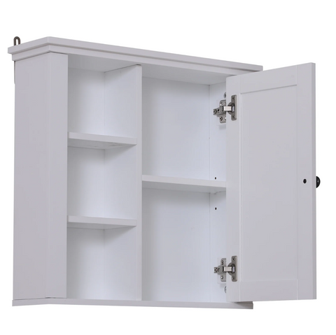 Rootz Bathroom Cabinet - Wall Cabinet - Storage Cabinet - Adjustable Shelf - 3 Levels - White - 53 x 14.5 x 50.5 cm