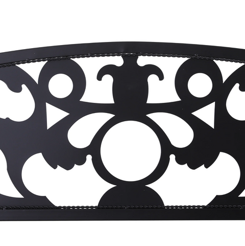 Rootz Gartenbank – 2-Sitzer-Bank – Armlehnen – Landhausstil – Metall – Schwarz – 128 x 50 x 91 cm