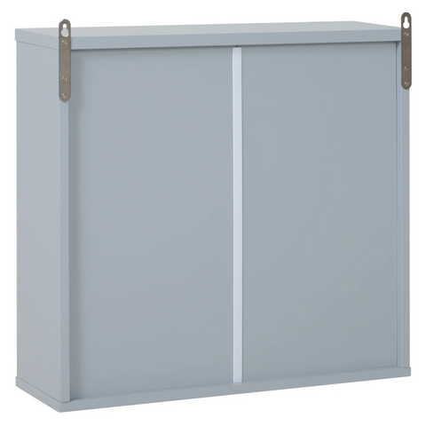 Rootz Bathroom Cabinet - Wall Cabinet - Storage Cabinet -Mirror Cabinet - Mirror - 2 Levels - Adjustable Shelf - Gray - W48 x D14.5 x H45 cm