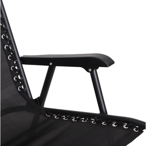 Rootz Schommelstoel - Ligstoel - Tuinstoel - Opvouwbaar - Zwart - Kussen - 90 x 64 x 110 cm 