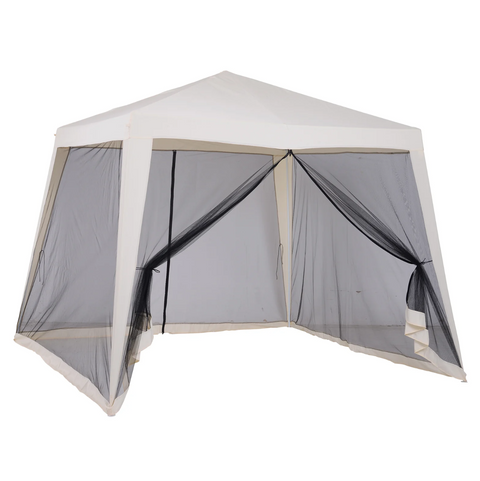 Rootz Partyzelt - Gartenpavillon - Seitenwände - Wetterfest - Moskitonetz - Zelt - Beige - 3 x 3 m