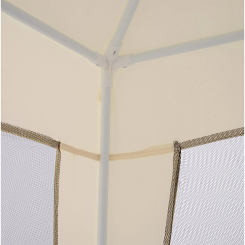 Rootz Partyzelt - Gartenpavillon - Seitenwände - Wetterfest - Moskitonetz - Zelt - Beige - 3 x 3 m