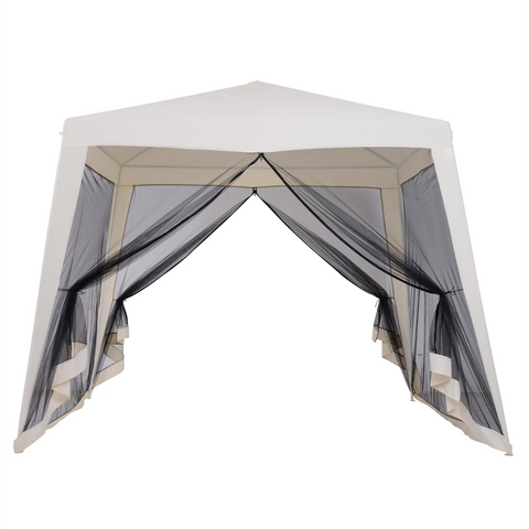 Rootz Partyzelt - Gartenpavillon - Seitenwände - Wetterfest - Moskitonetz - Zelt - Beige - 3 x 3 m