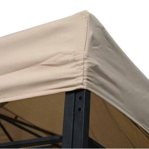 Rootz Party tent - Pavilion - Weatherproof - Side walls - Beige - Black - Metal - Polyester - L300 x W300 x H278 cm