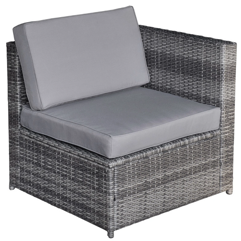 Rootz Lounge set - Garden set - Storage baskets - Benches - Seating set - Side table - Gray - Poly rattan - Steel